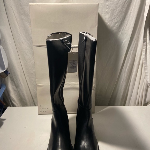 Anewday black kneehigh boots with zip up side, memory foam various sizes all NWT - Picture 2 of 6
